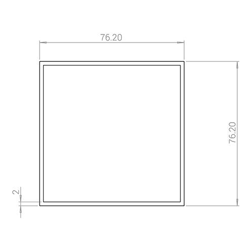 Square Aluminium Downpipe 76mm